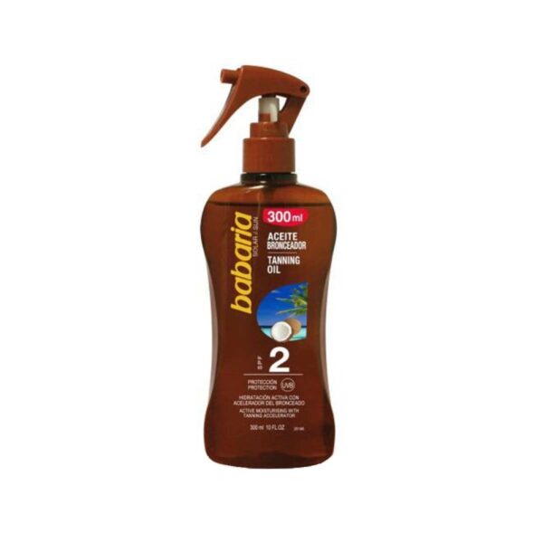 اسپری برنزه کننده بدن باباریا BABARIA مدل COCO SPF2 حجم 300 میلی لیتر
