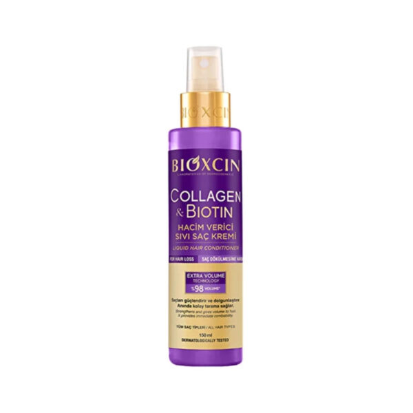 اسپری دوفاز حجم دهنده مو بیوکسین Bioxcin مدل Collagen& Biotin حجم 150 میلی لیتر