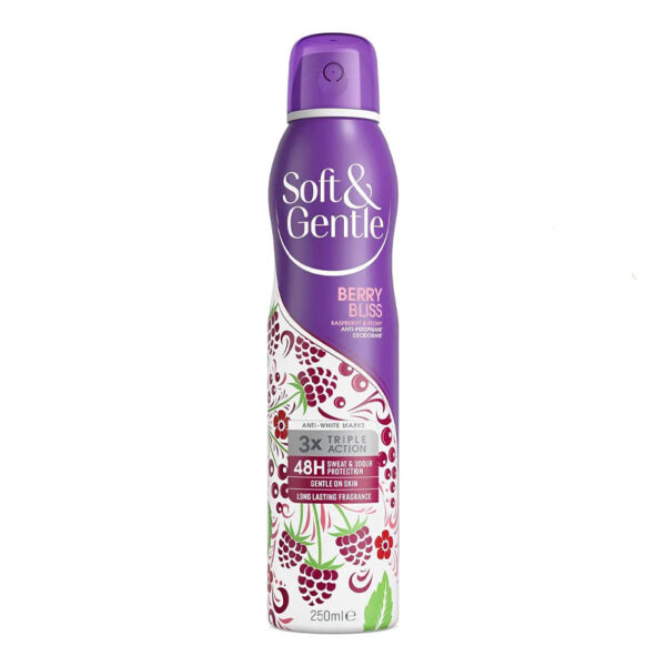اسپری ضد تعریق سافت اند جنتل Soft & Gentle مدل Berry Bliss حجم 250 میلی لیتر
