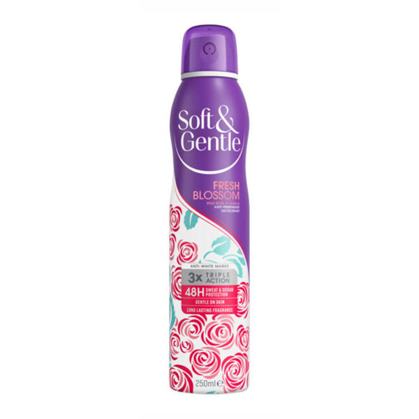 اسپری ضد تعریق سافت اند جنتل Soft & Gentle مدل Fresh Blossom حجم 250 میلی لیتر