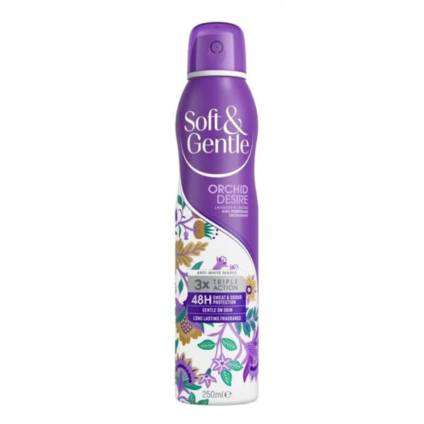 اسپری ضد تعریق سافت اند جنتل Soft & Gentle مدل Orchid Desire حجم 250 میلی لیتر