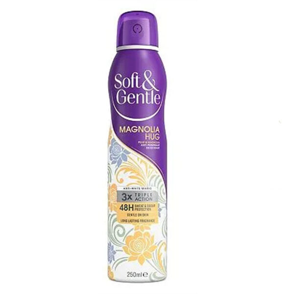 اسپری ضد تعریق سافت اند جنتل Soft & Gentle مدلMagnolia Hug حجم 250 میلی لیتر