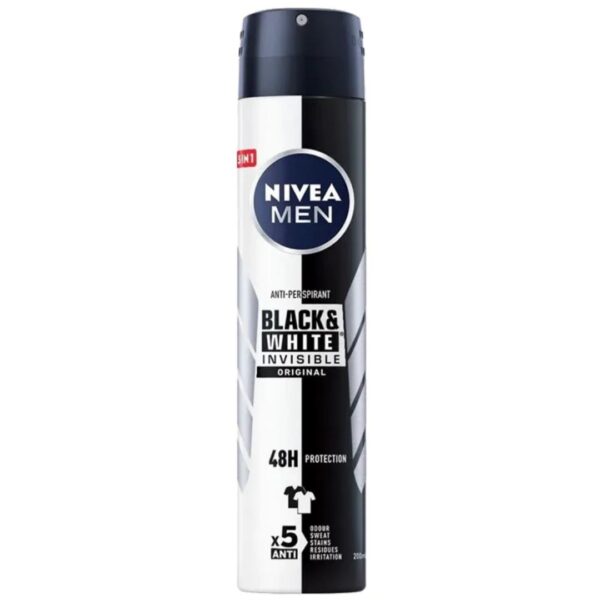 اسپری ضد تعریق مردانه نیوا NIVEA مدل BLACK & WHITE ORGINAL حجم 200 میلی لیتر
