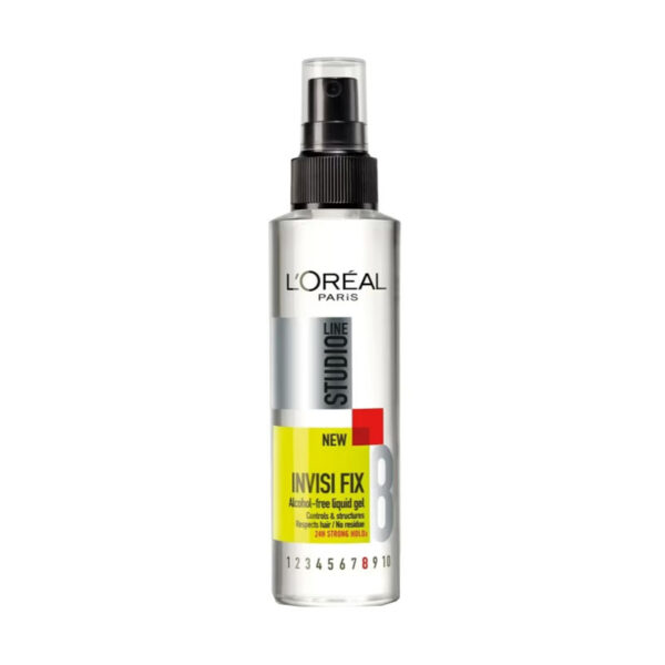اسپری ژل مایع حالت دهنده مو لورآل LOreal سری Studio Line مدل Invisi Fix 8 حجم 150 میلی لیتر