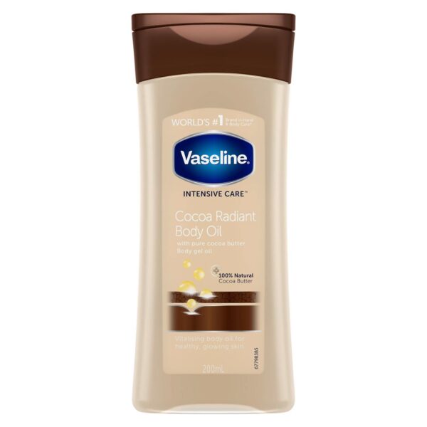 روغن بدن وازلین VASELINE مدل COCOA RADIANT (کاکائو) حجم 200 میلی لیتر