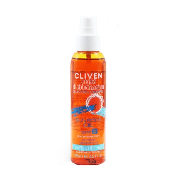 روغن برنزه کلیون CLIVEN مدل spf 6 محافظ بدن حجم 125 میلی لیتر