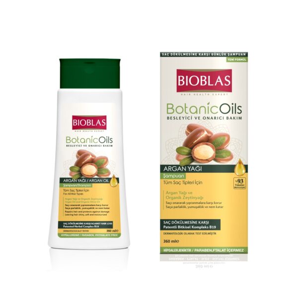 شامپو ضد ریزش مو بیوبلاس BIOBLAS مدل ARGAN OIL (آرگان) حجم 360 میلی لیتر
