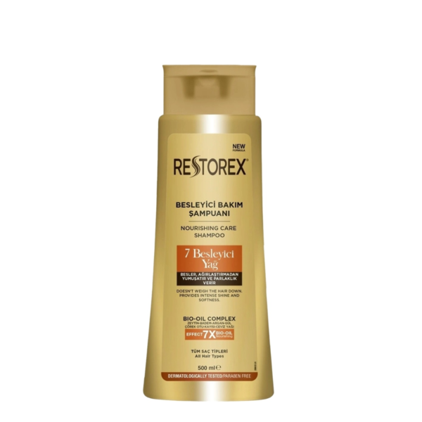 شامپو مو رستورکس RESTOREX مدل BIO OIL COMPLEX (طلایی) حجم 500 میلی لیتر