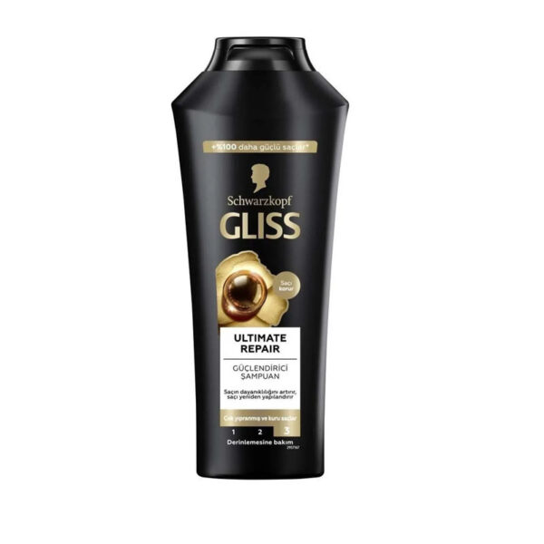 شامپو مو گلیس GLISS مدل ULTIMATE REPAIR (مشکی) حجم 500 میلی لیتر