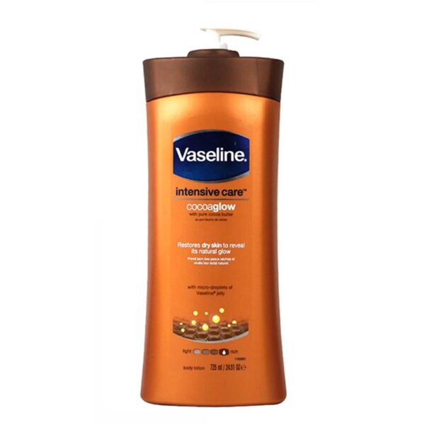لوسیون بدن وازلین Vaseline مدل Cocoa Glow حجم 725 میلی لیتر
