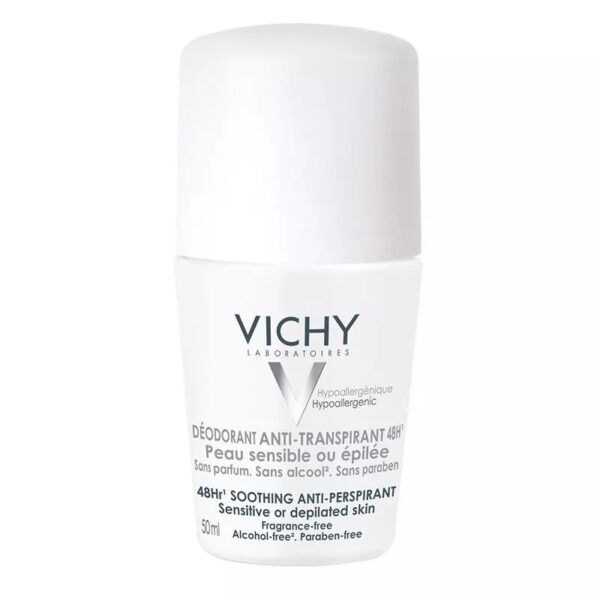 مام رول ضد تعریق ویشی VICHY مدل SANS PARFUM (در سفید) حجم 50 میلی لیتر