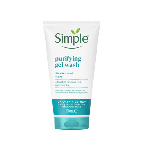 ژل شست و شوی صورت سیمپل Simple مدل gel purifying حجم 150 میلی لیتر