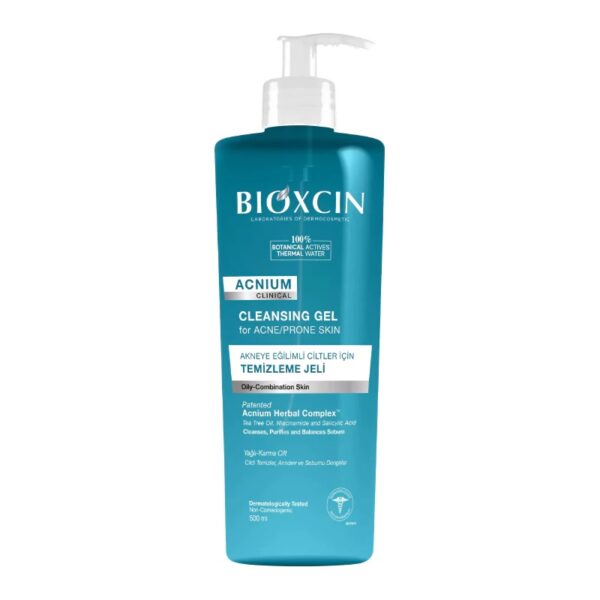 ژل شستشوی صورت بیوکسین BIOXCIN مدل ACNIUM حجم 500 میلی لیتر