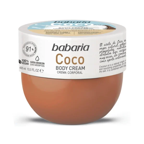 کرم بدن باباریا BABARIA مدل COCO حجم 400 میلی لیتر