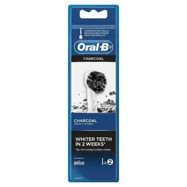 یدک مسواک اورال بی ORAL-B مدل CHARCOAL (زغالی) بسته دو عددی